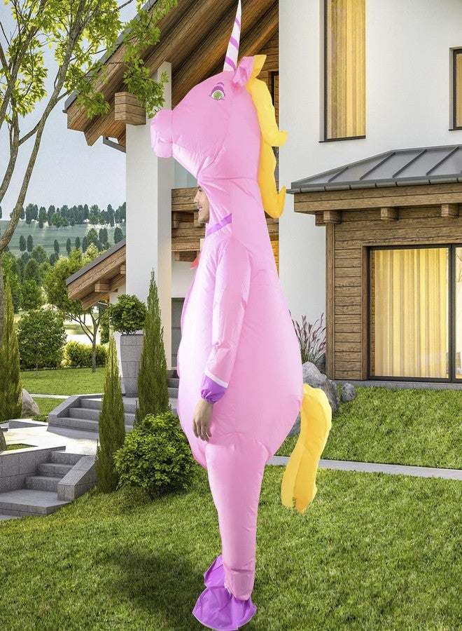 InfleasJoiy Pink unicorn inflatable dress up costume, inflatable costume for party - Image 4